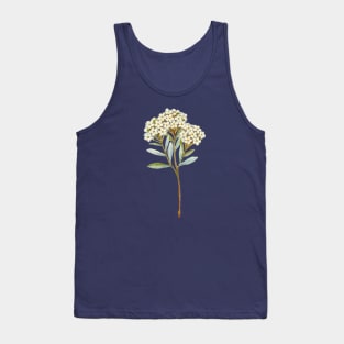 Nature Vintage Botanical Cream Flower Plant Watercolor Art Tank Top